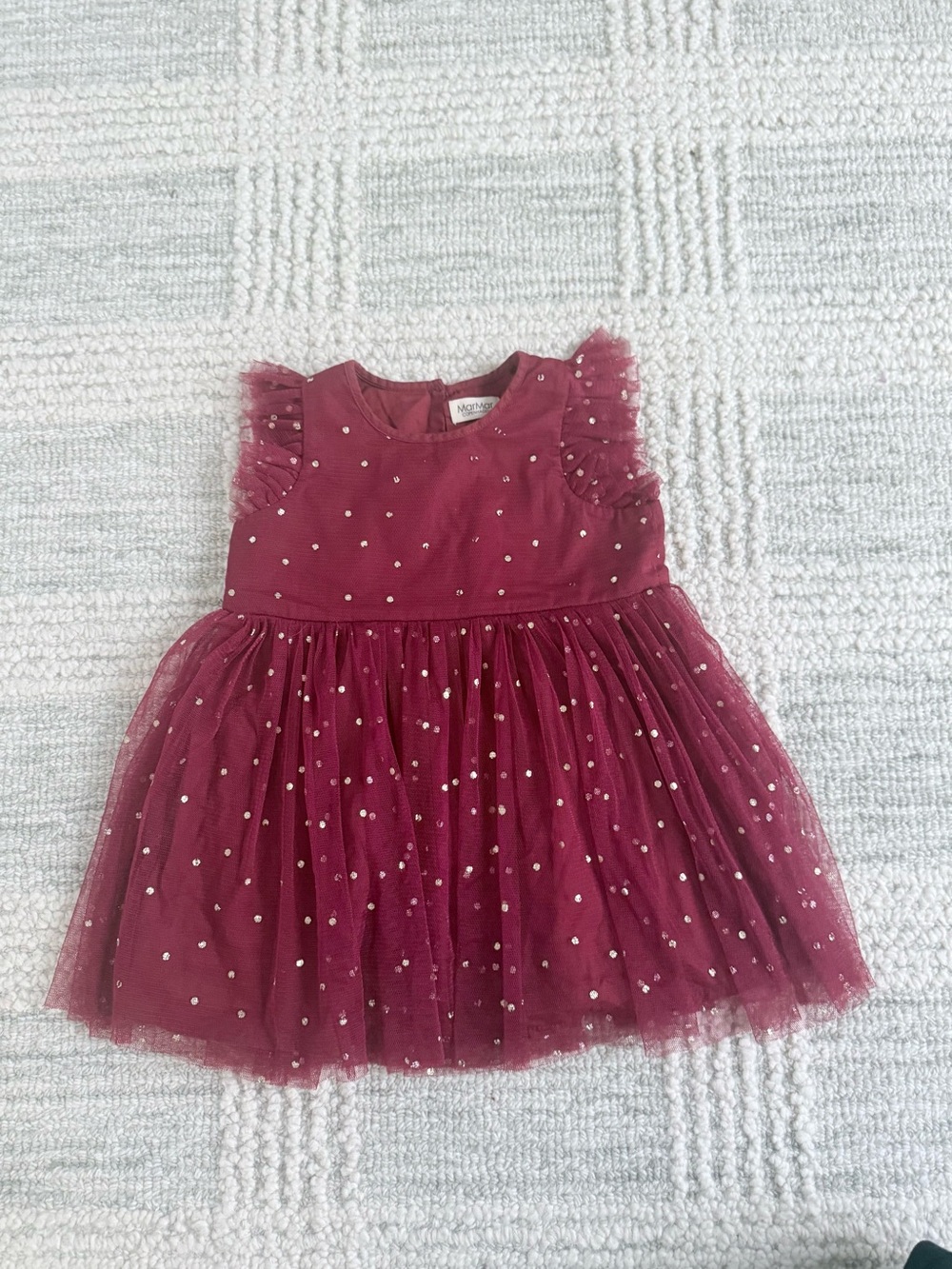 MarMar Copenhagen Burgundy Tulle Dot Dress Set